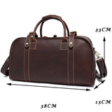 Leather Handmade Large-capacity Short-distance Travel Bag - Dazpy