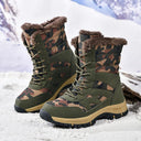 Botas de invierno de caña alta de piel de oveja y piel de vaca