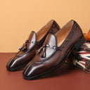 Mocasines de cuero vintage con borlas