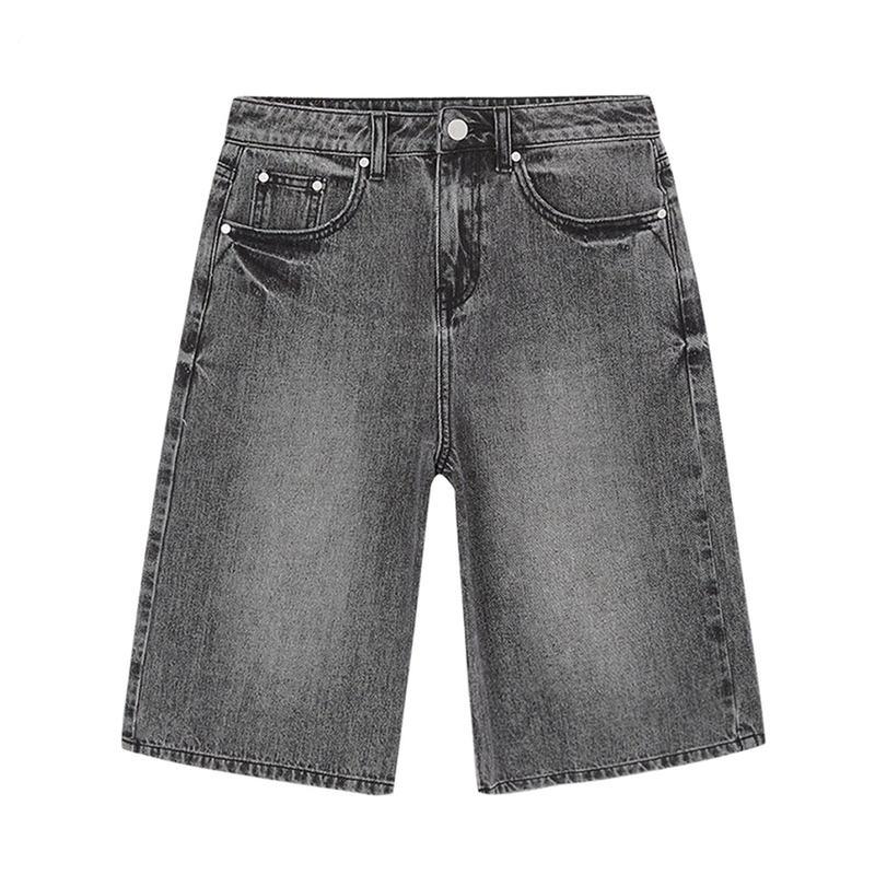 Gerade geschnittene Jeansshorts mit hoher Taille für Damen