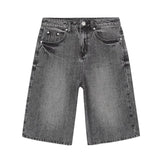 Gerade geschnittene Jeansshorts mit hoher Taille für Damen