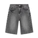 Gerade geschnittene Jeansshorts mit hoher Taille für Damen