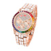 Three Eyes Rainbow Diamond Quartz Watch - Dazpy