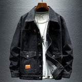 High-grade Black And Gray Denim Coat Men's Autumn New