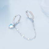 Heart Shaped Moonstone Double Ear Buckle - Dazpy