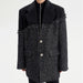 Black Tweed Woolen Coat Parkas