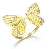 S925 Silver Sweet Style Temperament Women's Butterfly Adjustable Ring - Dazpy