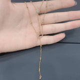 Golden Yellow Double Y-shaped Adjustable Necklace For Women - Dazpy