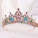 Barockes Braut-Diadem aus Champagner-Kristall in Gold