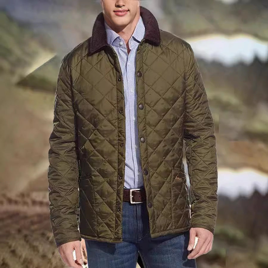 Autumn And Winter Original New Polo Collar Cotton Jacket Mid-length Men's Cotton-padded Clothes