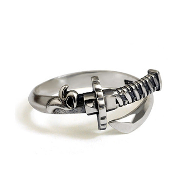 Design Personality Samurai Sword Thailand Silver Ring Men - Dazpy