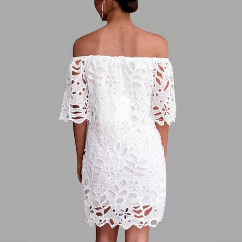 Women's Fashionable Lace Mid-sleeve Dress