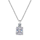 Women's Fashion Sterling Silver High Carbon Diamond Pendant Necklace - Dazpy