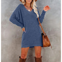 Cotton Long-Sleeve A-Line Mini Dress