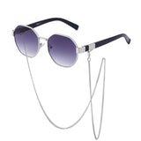 Achteckige Vintage-Sonnenbrille mit Kette