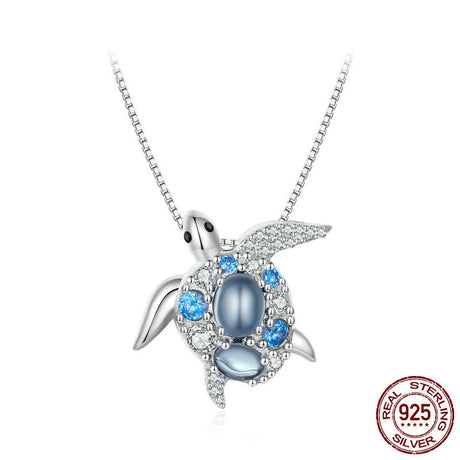 New S925 Silver Turtle Necklace Female - Dazpy