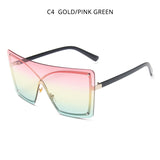 Fashion Oversized Flat Top Sunglasses