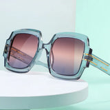 Oversized Oval Sunglasses with Gradient Lenses