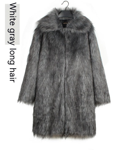 Men's Overcoat Faux Fur Coat Long Trench Coat