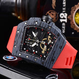 Knife Hollow Carbon Brazed Silicone Band Quartz Men's Watch - Dazpy