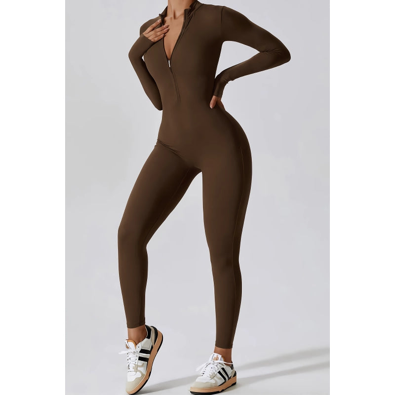 Women's High-Performance Zipper Long Sleeve Bodysuit