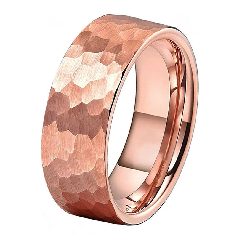 Tungsten Steel Ring Matte Rose Gold Fashion Men - Dazpy