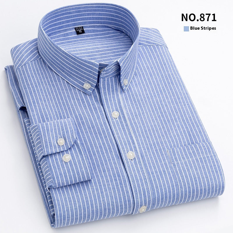 Men's Purified Cotton Long Sleeve Shirt Anti-wrinkle Heartless Slim Fit