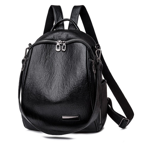 Women's Fashionable High-capacity PU Backpack - Dazpy