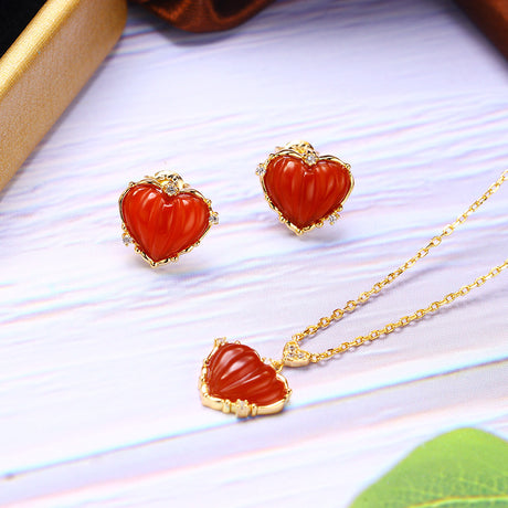 Anti Allergy Small Red Heart Earrings - Dazpy