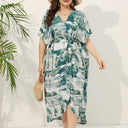 Women's Floral Lace-Up Shirt Dress, Size 1X
