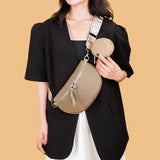 Luxury Cow Leather Women's Crossbody Chest Bag with Purse