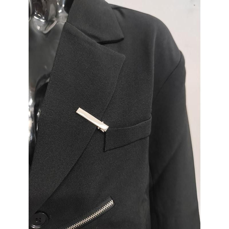 Schicker schwarzer Blazer mit Reverskragen für Damen