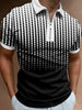 Men's POLO Lapel Striped Plaid Short Sleeve T-Shirt