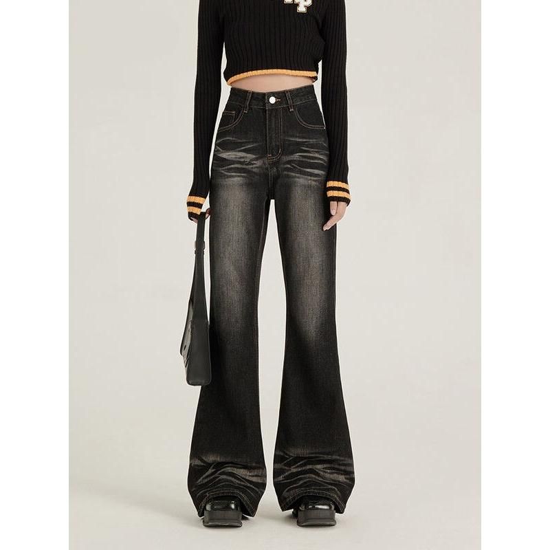 Trendy High-Waist Flare Jeans