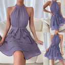Women's Halter Ruffle Mini Dress