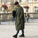 Men's Winter Suit Collar Loose Mid-length Casual Woolen Coat