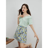 Floral High Waist A-Line Mini Skirt for Women