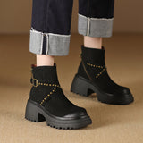 Stylische Echtleder Stiefelette mit High Heels