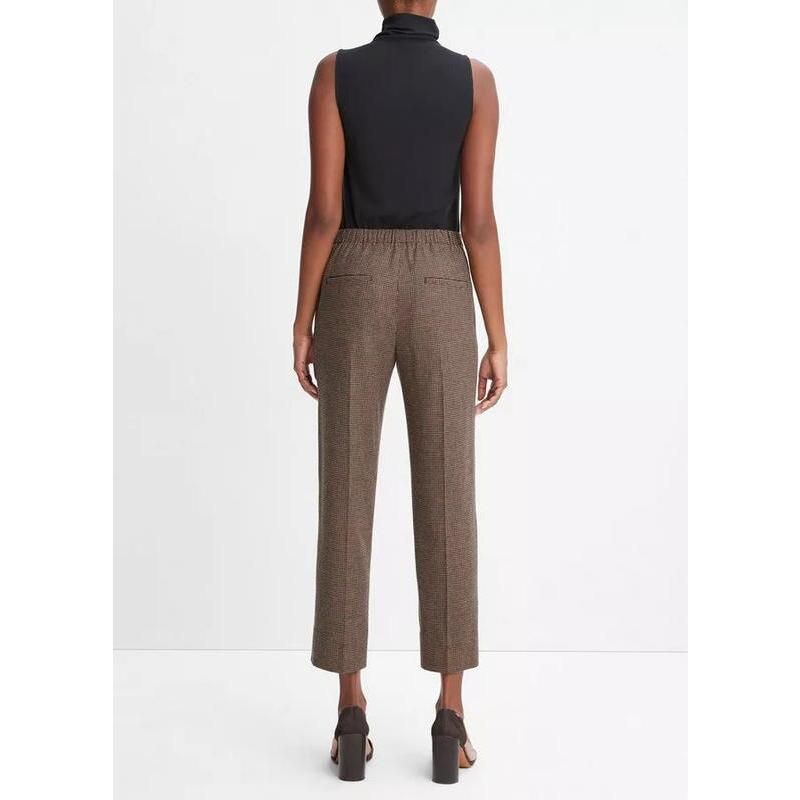 Schicke High-Waist-Hose mit Hahnentrittmuster für Damen