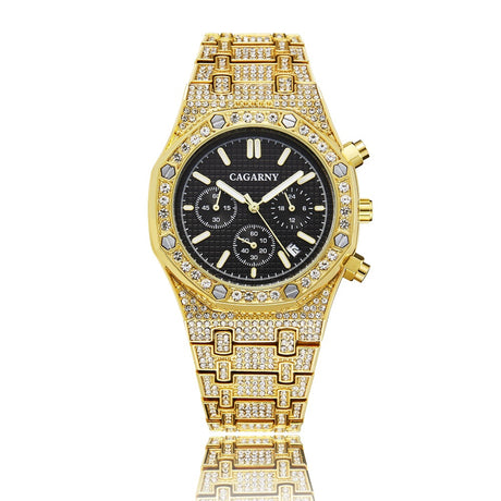 Shang Sports Business Men's Watch With Gold And Diamonds - Dazpy