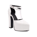 Zapatos de tacón alto de punta fina para mujer en poliuretano