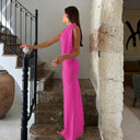 Women's One-Shoulder Linen Long Dress