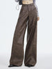 Faux Leather Wide Leg Trousers for Women