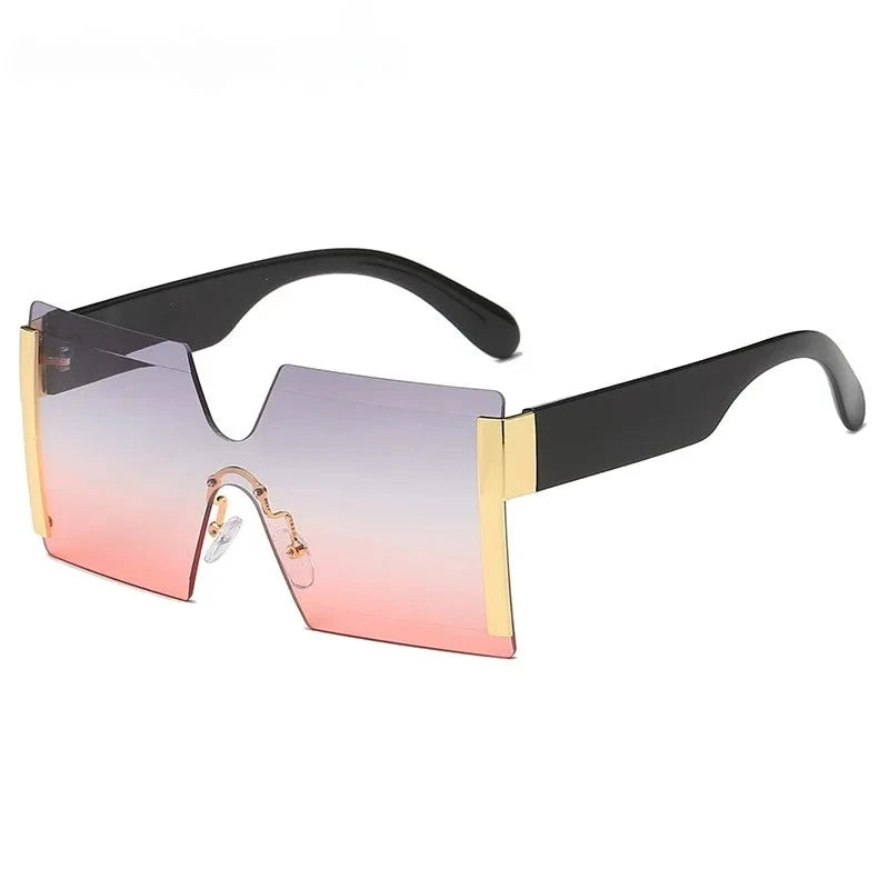 Luxuriöse randlose Sonnenbrille mit Farbverlauf für Damen