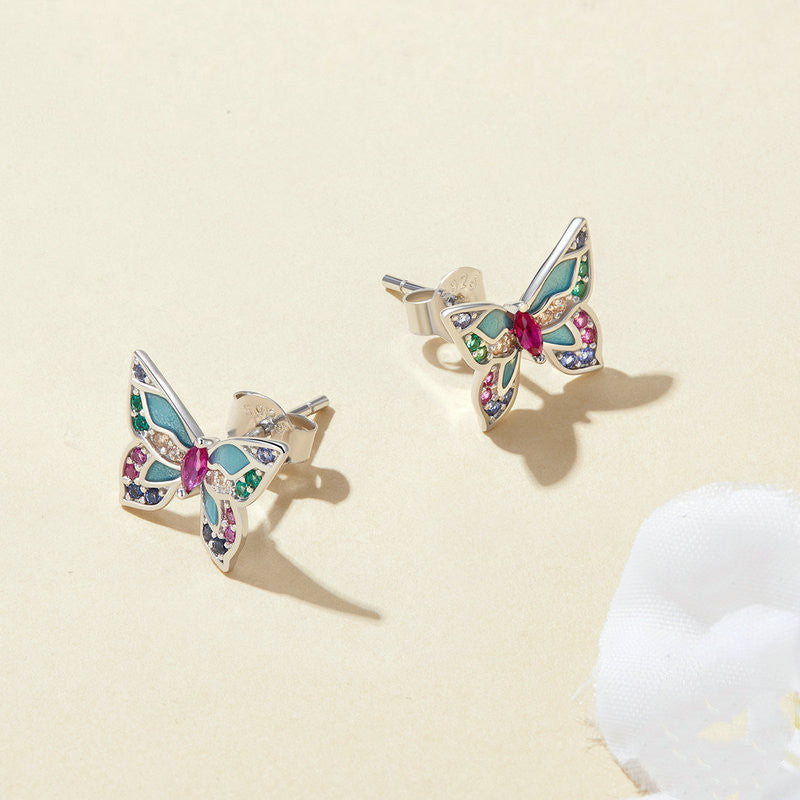 Sterling Silver Butterfly Earrings Female - Dazpy