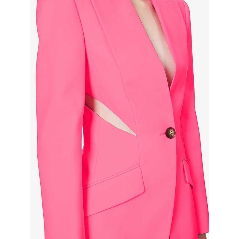 Elegant Hollow Out Two-Piece Blazer and Pant Set for Women