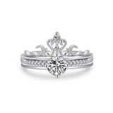 S925 Sterling Silver Light Luxury Minority Crown Ring - Dazpy