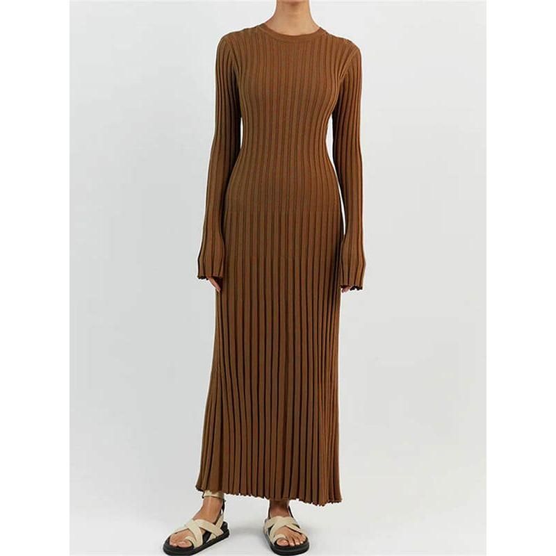 Elegant Pleated Knit Dress