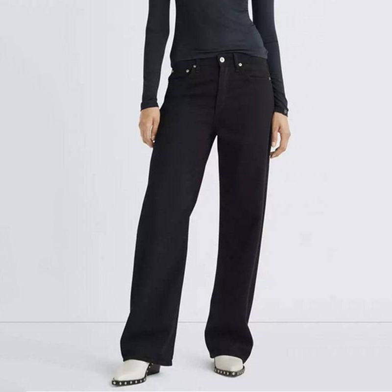 Elegante schwarze Straight Jeans für Damen