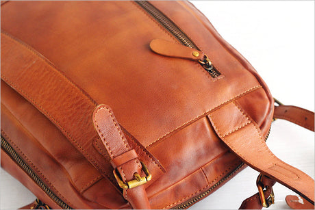 Vintage Rubbed Color Handmade Top Layer Leather Travel Bag - Dazpy